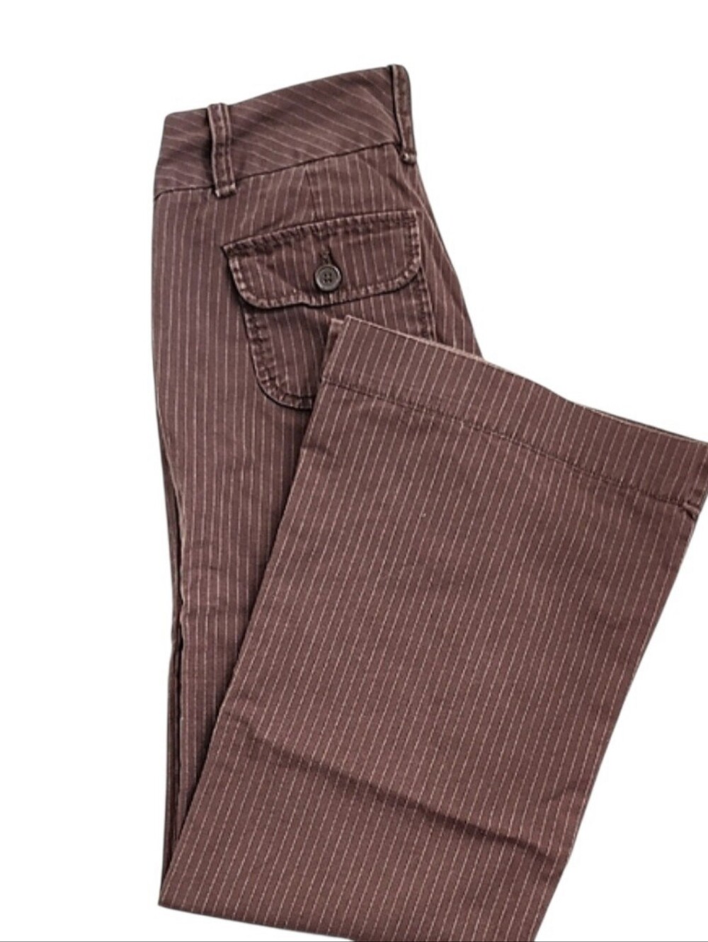 GAP Chocolate Brown Pinstripe Low Rise Cotton Trousers 2